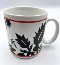 1989 Vintage Ulu by Mamo Hawaiian Porcelain Mug - Black with Red Stripe Design picture