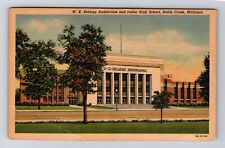 Battle Creek MI-Michigan WK Kellogg Auditorium & Jr High School Vintage Postcard picture