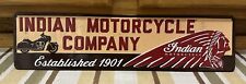 Indian Motorcycle Company Metal Sign Chief Scout Chopper Vintage Style Gas Oil picture