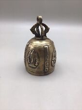 Vintage Brass Temple Bell  Ornate Handmade Feng Shui Antique  picture