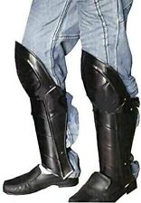 Medieval Black Greaves Leg Armor Guard Protection Costume 18 Gauge Steel picture