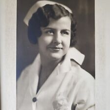 ATQ Cabinet Card Photo Young Woman Nurse Nightengale Uniform Medical Post WW1 picture