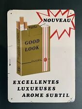 Vintage Good Look Cigarettes Tin Lithograph Advertising Sign 1950s France picture
