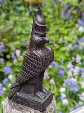 Vintage carved stone Statue Horus crowned Falcon protector made in Egypt picture