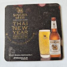 Vintage Singha Beer Thai New Year Coaster Beer Mat picture