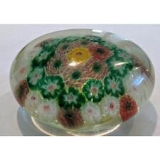 Vintage Millefiori Paperweight Pink Green White Yellow Red 4.5 Oz 2.5 in picture