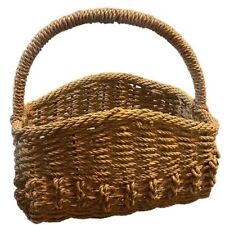Large Deep Weaved Rope Basket With Handle picture