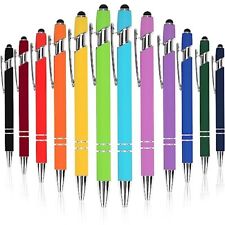 12Pcs Ballpoint Pen with Stylus Tip, Soft Touch Click Metal Pen, Stylus Pen for picture