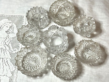 8 Vintage & Antique Clear and Cut Glass Open Salt Cellars Mixed Design BEAUTIFUL picture