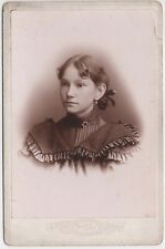CIRCA 1890s CABINET CAR CARL GORGEOUS YOUNG LADY IN FANCY DRESS CINCINNATI OHIO picture