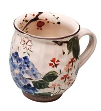 Kyo Kiyomizu Yaki Ware Mug Coffee Tea Cup Japan Four Seasons Floral Handcrafted picture