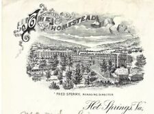 Vintage Old Letterhead THE HOMESTEAD Resort Hot Springs Virginia Before Fire 🔥  picture