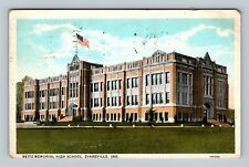 Evansville IN-Indiana Reitz Memorial High School Building c1929 Vintage Postcard picture