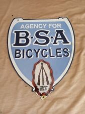 Porcelain B.S.A Bicycles Enamel Sign Size 19 x 15