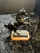 Antique Cast Iron Still Bank Rearing Horse on Base picture