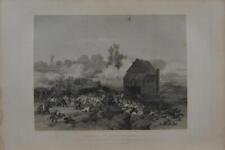Antique Revolutionary War Battle of Long Island Original 1870's Engraving Art picture