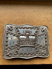 Vintage Rectangular Belt Buckle with Crown & Saint Peter's Cross Background picture