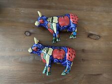 Cow Bullhorns Tomato salt & pepper Shakers Whimsical Colorful Rare Vintage picture