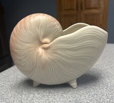VINTAGE FITZ & FLOYD NAUTILUS LARGE SEA SHELL PLANTER 80s  Has Chip On Front Leg picture