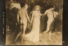 1900s B&W Art card Rivals Guys Whose Love Girl Stamp on back ANTIQUE POSTCARD picture