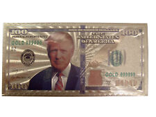 President Donald Trump Gold Toned $100 Bill Design Envelope, 7 Inch picture