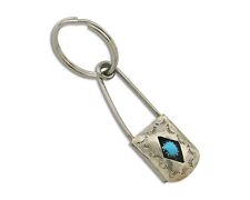 Navajo Hand Stamped Key Chain .925 Silver Handmade Native American Artist C.80's picture