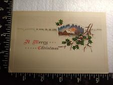 Postcard - A Merry Christmas with Mistletoe Embossed Art Print picture