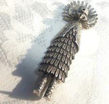 NATIVE AMERICAN STERLING 3D BENNY RATION MORNING SINGER KACHINA PIN PENDANT RARE picture