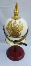 German White Pickelhaube Spiked Iron Helmet Cuirassier Metal With Liner WW1 Gift picture