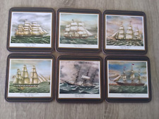 Pimpernel Vintage Nautical Coastal Coasters Clipper Ships Set of 6 Original Box picture