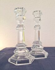 Vintage Tiffany & CO Set of Plymouth Crystal Clear Candlestick Holders 8” picture
