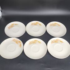 Vintage Homer Laughlin Saucers Golden Wheat Dinnerware USA 22K Gold 6 pc picture