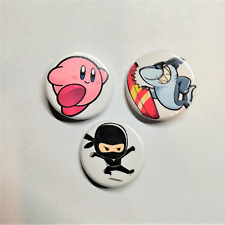 Ninja, Surf Shark & More, 3 Classic Pinback Buttons New in Package picture