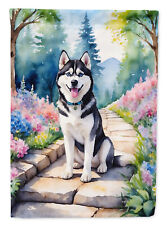 Siberian Husky Spring Path Flag Canvas House Size DAC6719CHF picture