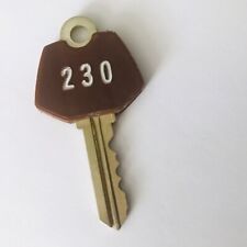 Vintage Hotel Room Key #230 Motel Inn Lodging Brown Plastic Cover No Location picture