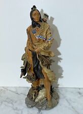 BEAUTIFUL VINTAGE LARGE COMPOSITE SCULPTURE OF A NATIVE AMERICAN MALE WARRIOR picture