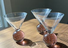 3 MCM Controlled Bubble Ball Stem Martini Glasses purple 5