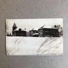 RPPC Douglas Hall Dormitory Snowy Houghton Michigan Vintage Postcard T picture