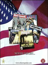 Schecter Guitars 9 11 2001 Never Forget NYC World Trade Center magazine cover ad picture