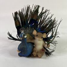Charming Tails Proud as a Peacock of You Mouse Figurine 4 inch Resin Feathers picture
