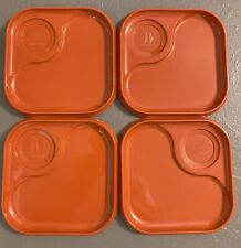 4 VINTAGE WHATABURGER ORANGE FOOD SERVING TRAYS LOT COLLECTIBLE WALL SHELF DECOR picture