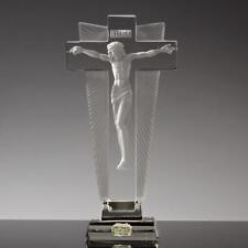 Antique Czech intaglio art glass crucifixion Curt Schlevogt Ingrid Expo 1935 picture