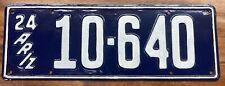 ROCK SOLID, RESTORED 1924 MOHAVE COUNTY, ARIZONA LICENSE PLATE, 10 640,  MVD OK picture