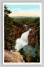 Postcard Upper Falls Yellowstone Wyoming, Haynes Vintage E15 picture