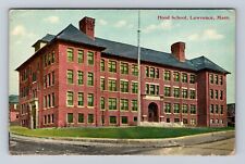 Lawrence MA-Massachusetts, Hood School, Antique Vintage Souvenir Postcard picture