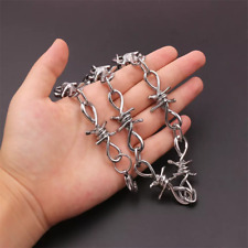 Jewelry High Quality Silver Thick Barbed Wire Brambles Choker Necklace 1PC picture