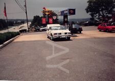 1990s Original Photo 3.5x5 White Classic Car Sunoco Gas Station H19 #38 picture