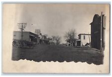c1907 Main Street Dirt Road Horse Wagon RPPC Unposted Photo Postcard picture
