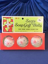 Vintage JAPAN Santa Soap Golf Balls 1968 Dan Dee Imports Soapy Bar Soap Box picture