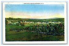 1939 Bird's Eye View of Newport NH Postcard Linen picture